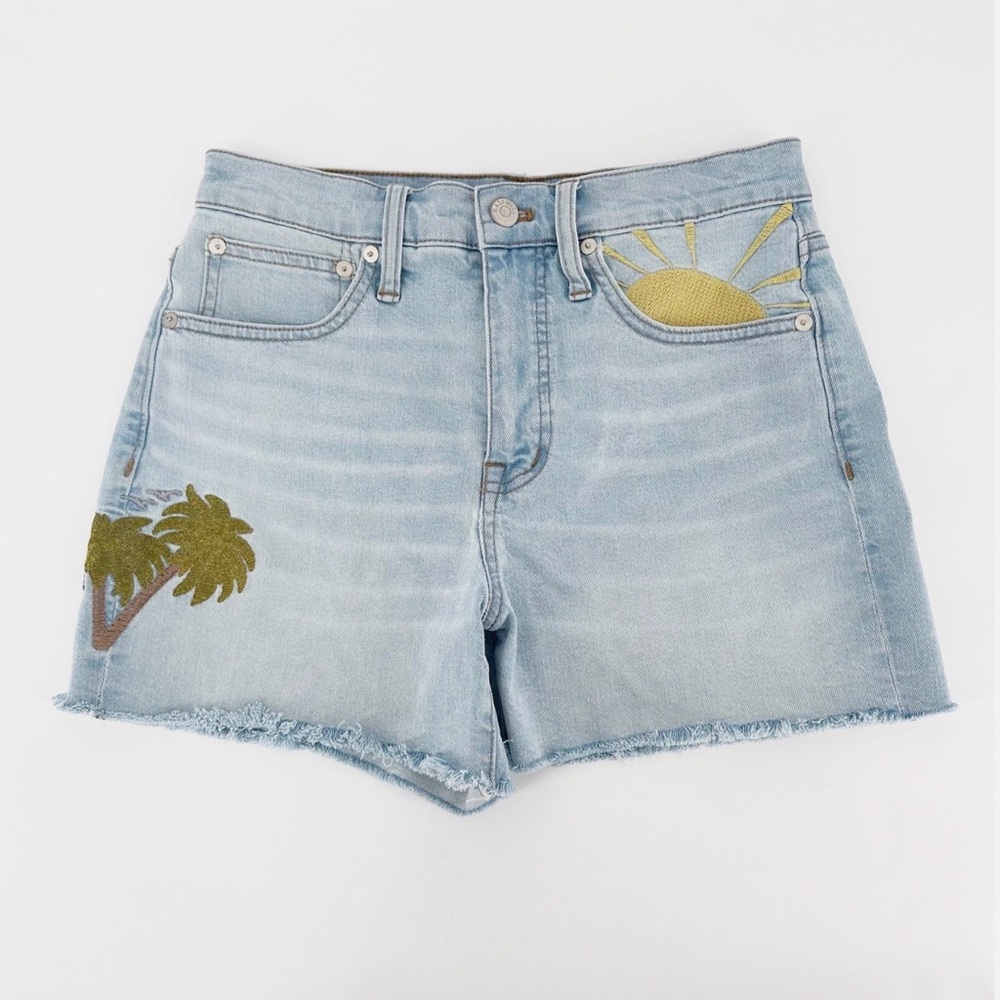 Madewell High-Rise Denim Shorts: Sun Embroidered Edition, Size 28, Like New